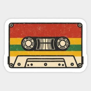 Retro Audio Cassette Tape Illustration Sticker